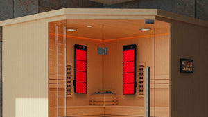 Infrared light therapy panel for saunas.