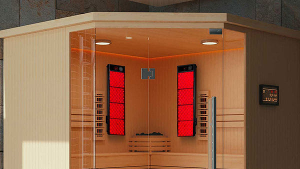 Infrared light therapy panel for saunas.