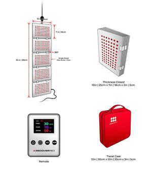 Box content for portable full-body red light.