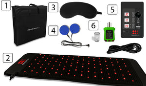 Pulsed electromagnetic field mats with carrying case and accessories.