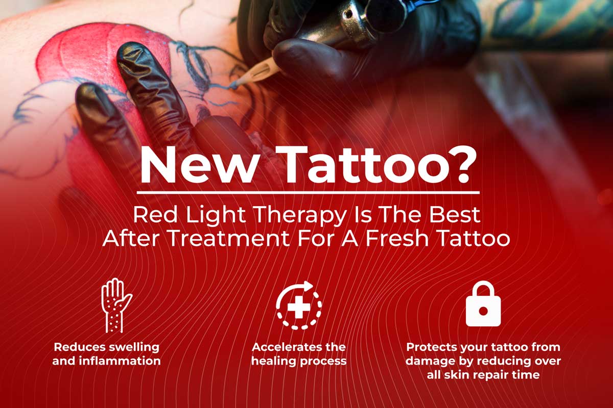 Red Light Therapy helps heal your fresh tattoo. User Guide Recover Red
