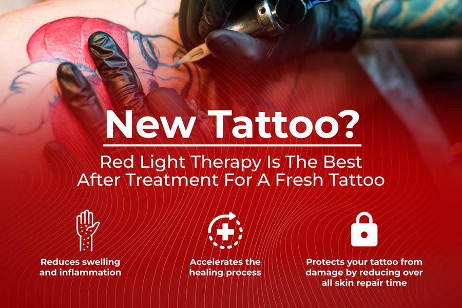 Red Light Therapy helps heal your fresh tattoo. User Guide – Recover Red
