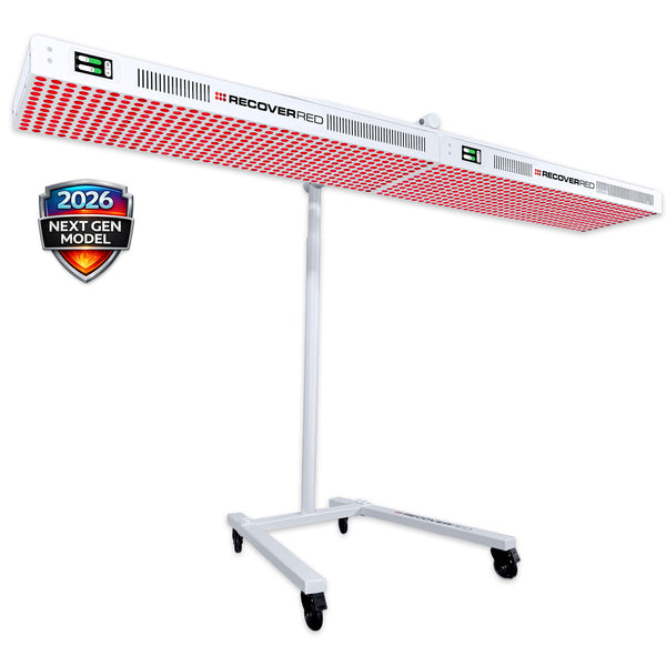 Red light therapy lights on wheels.