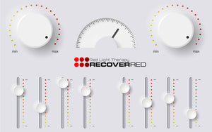 Precise controls on a red light therapy panel.