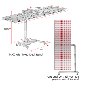 Dimensions of Max red light therapy bed.