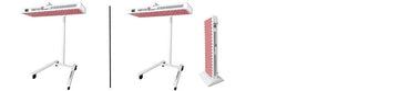 Red Light therapy device shown horizontal and vertical.