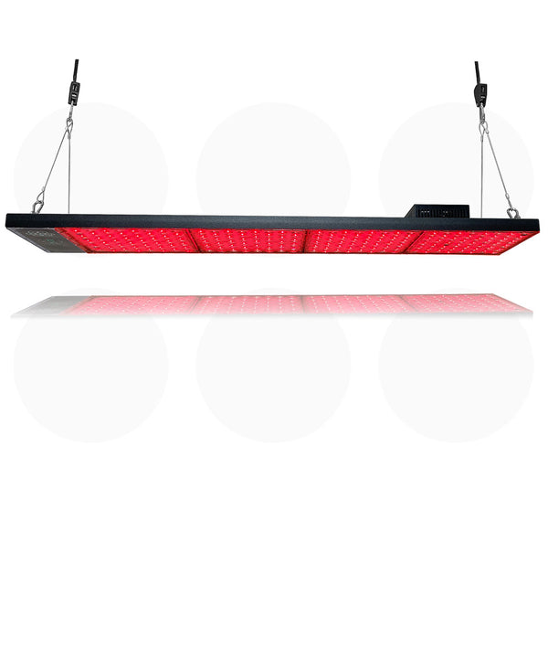 Ceiling mount red light sauna therapy device.