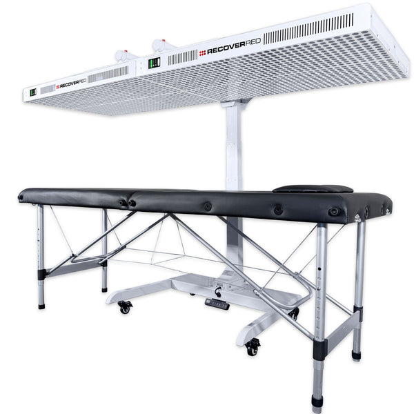 Therapeutic red light over bed.